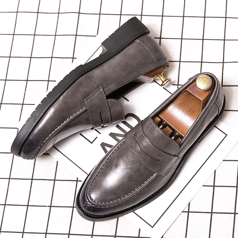 Formal Men Daily Wear Footwear - メンズ ヴィンテージ フェイクレザー ペニーローファー スリップオン ポインテッドトゥ