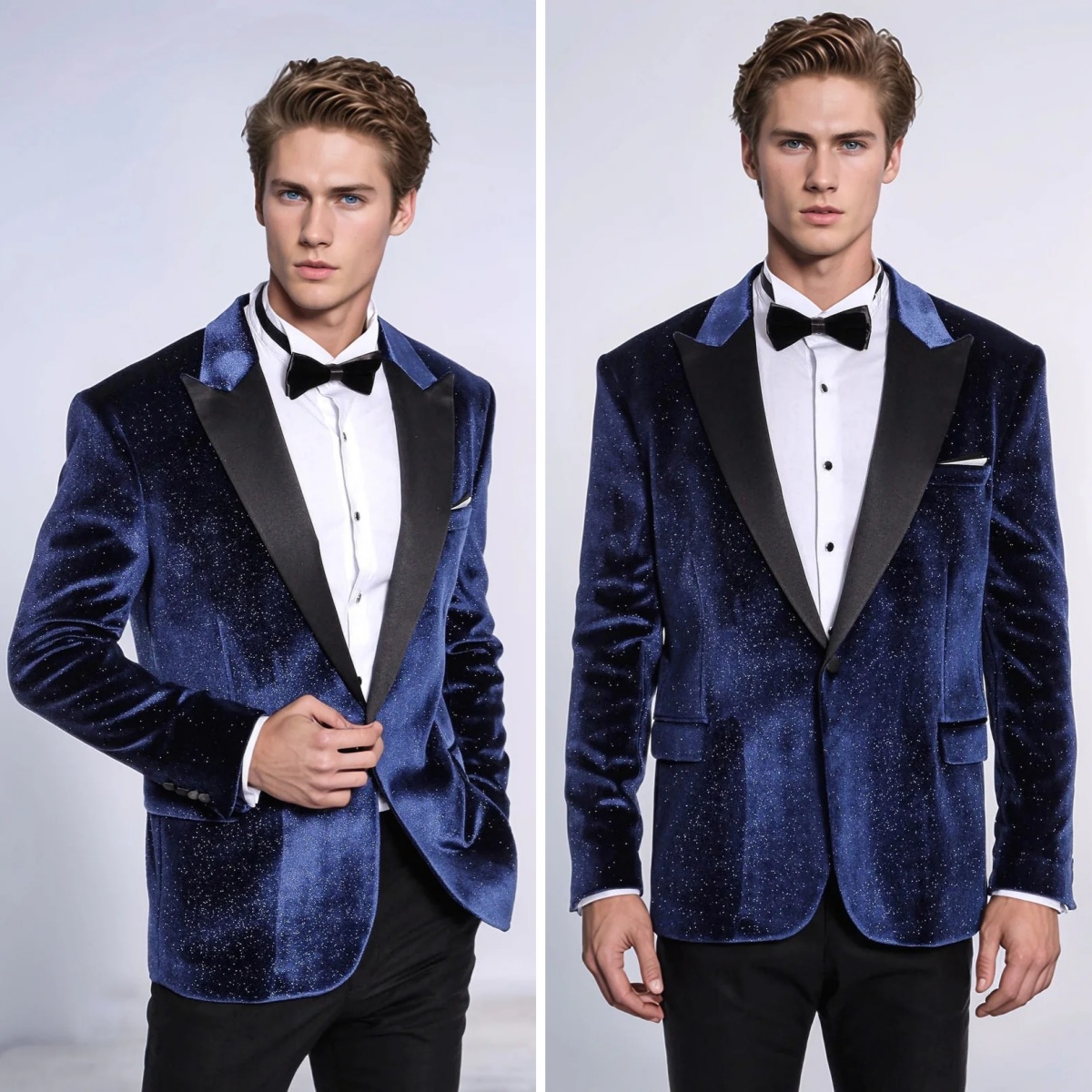 Men Formal Wear Modern - 現代男性スーツフォーマルビジネス新郎ブルーベルベット花婿の付添人ウェディングパーティープロム男性タキシード 2 ピースセットブレザーパンツカスタマイズ