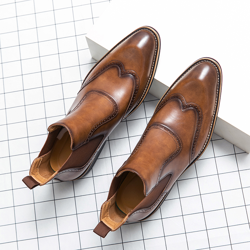 メンズソフトカウボーイシェルシーブーツ,ソフトレザーブローグ - Men Formal Wear With Boots のレビューと価格