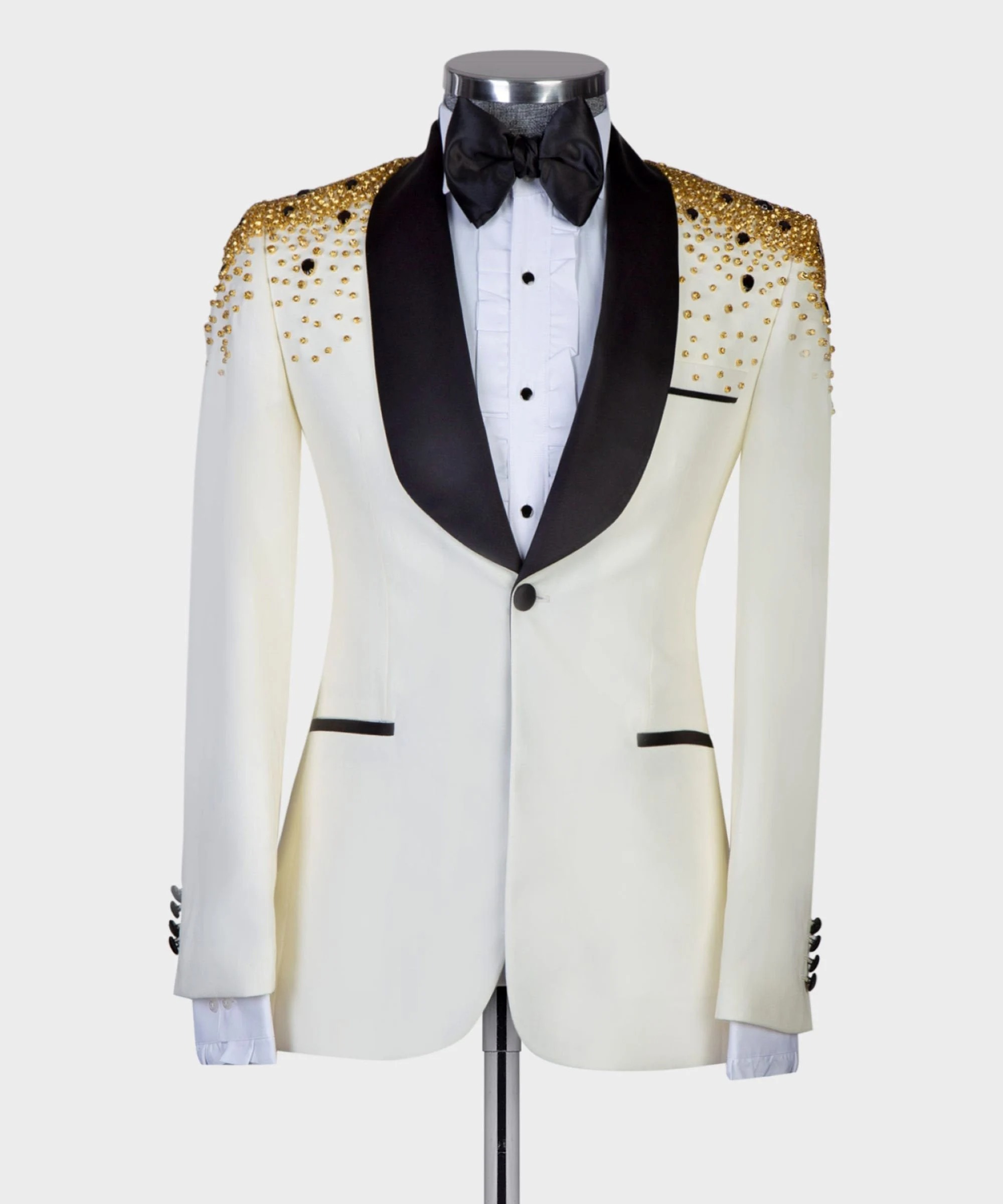 男性用高級クリスタルビーズスーツ メンズベディングショールラ - Men Formal Wear Modern のレビューと価格