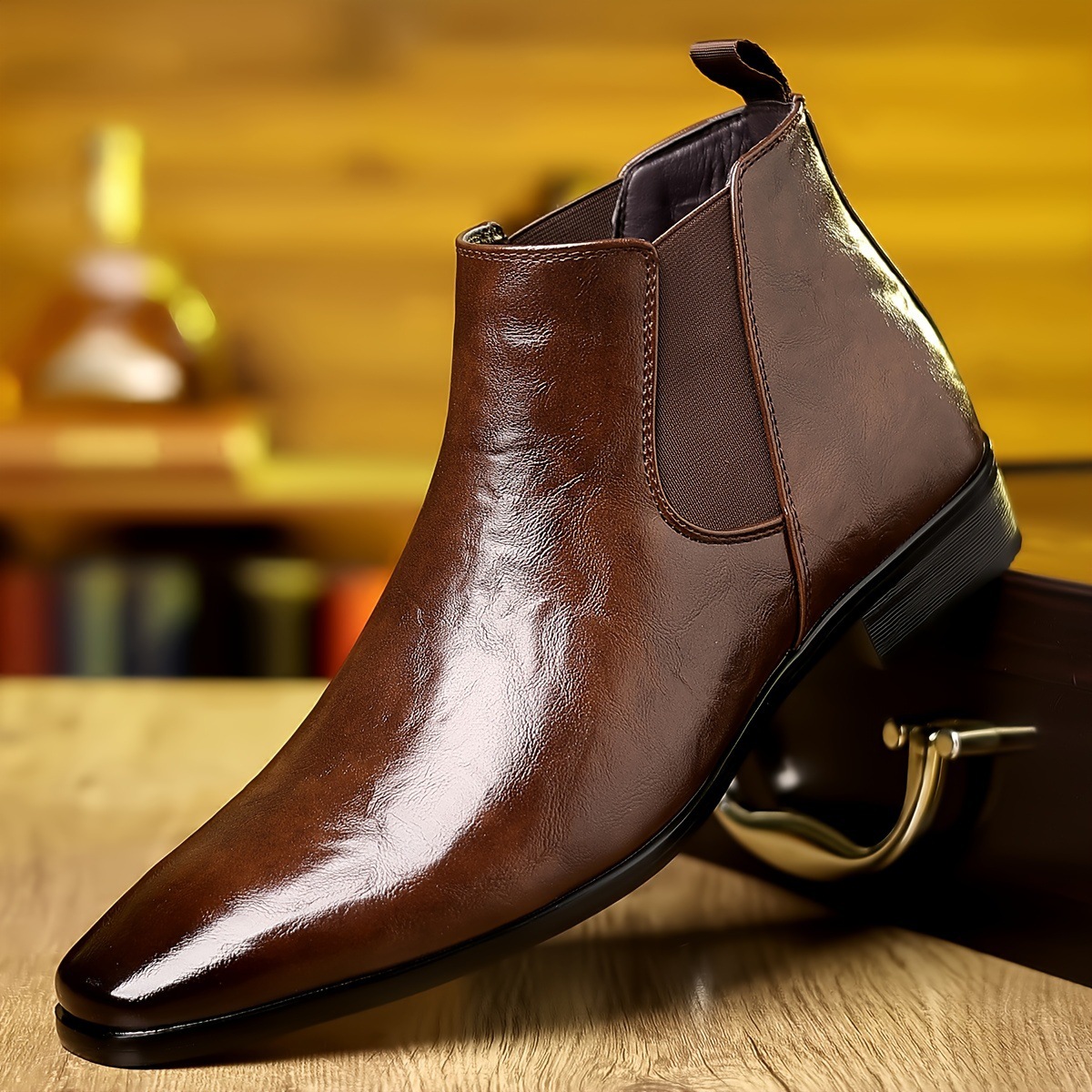 チェルシーブーツ、レザーブーツ、秋用、履き心地の良いアンクル - Men Formal Wear With Boots のレビューと価格