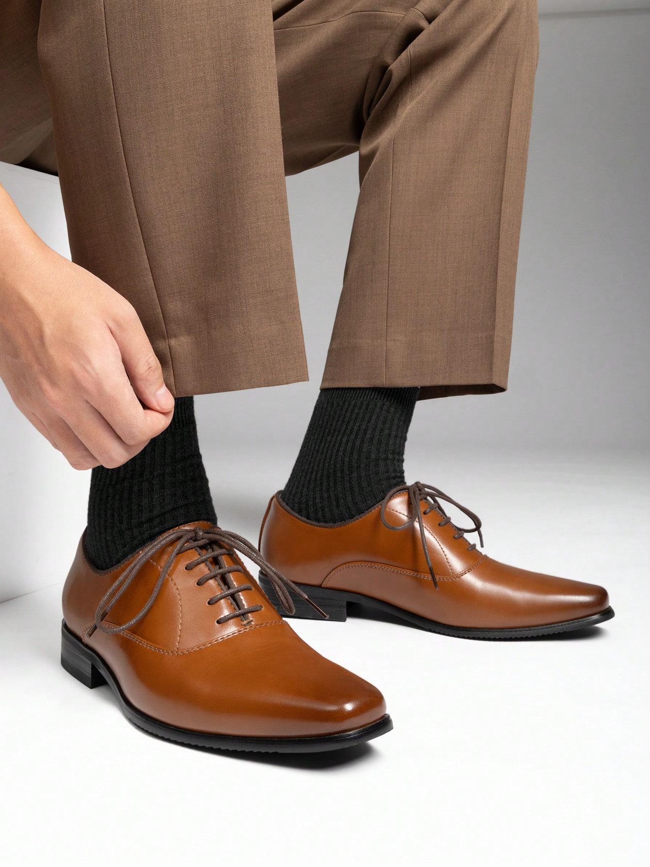 メンズ用ブラウンのオックスフォードドレスシューズ。クラシック - Formal Men Daily Wear Footwear のレビューと価格