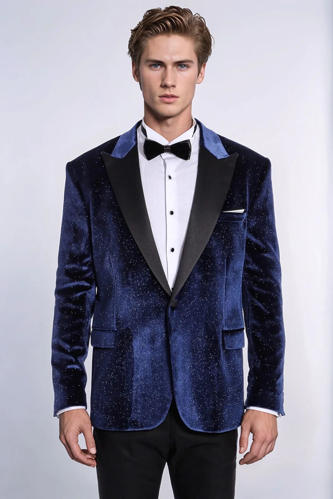 現代男性スーツフォーマルビジネス新郎ブルーベルベット花婿の付 - Men Formal Wear Modern のレビューと価格