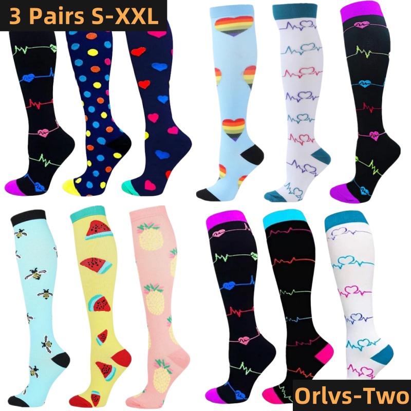 S-XXL 3 ペア送料無料ナース圧縮靴下静脈瘤女性男性靴下 - Sock Garter Men のレビューと価格